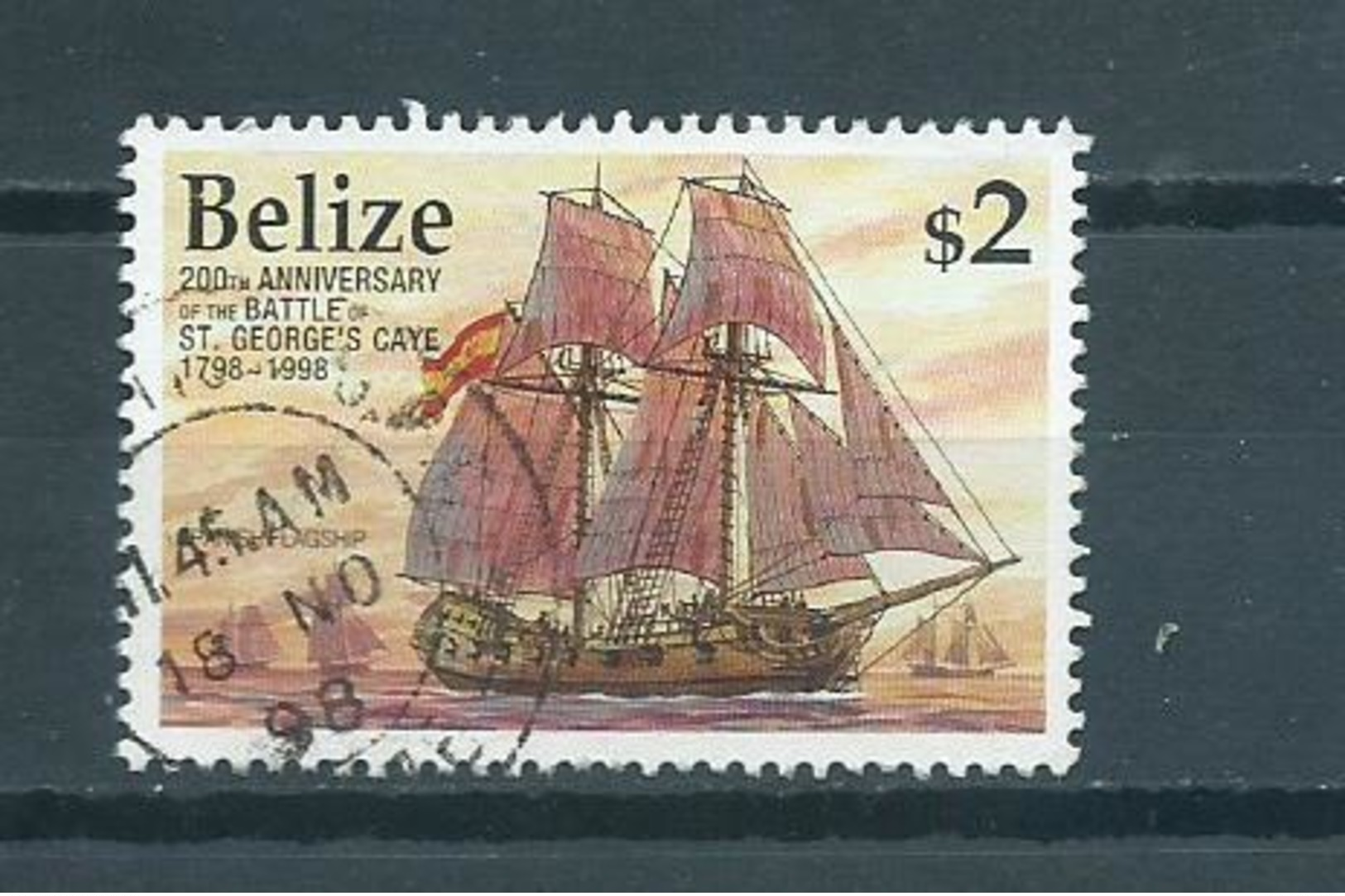 1998 Belize Ship,boat $2 Used/gebruikt/oblitere - Belice (1973-...)