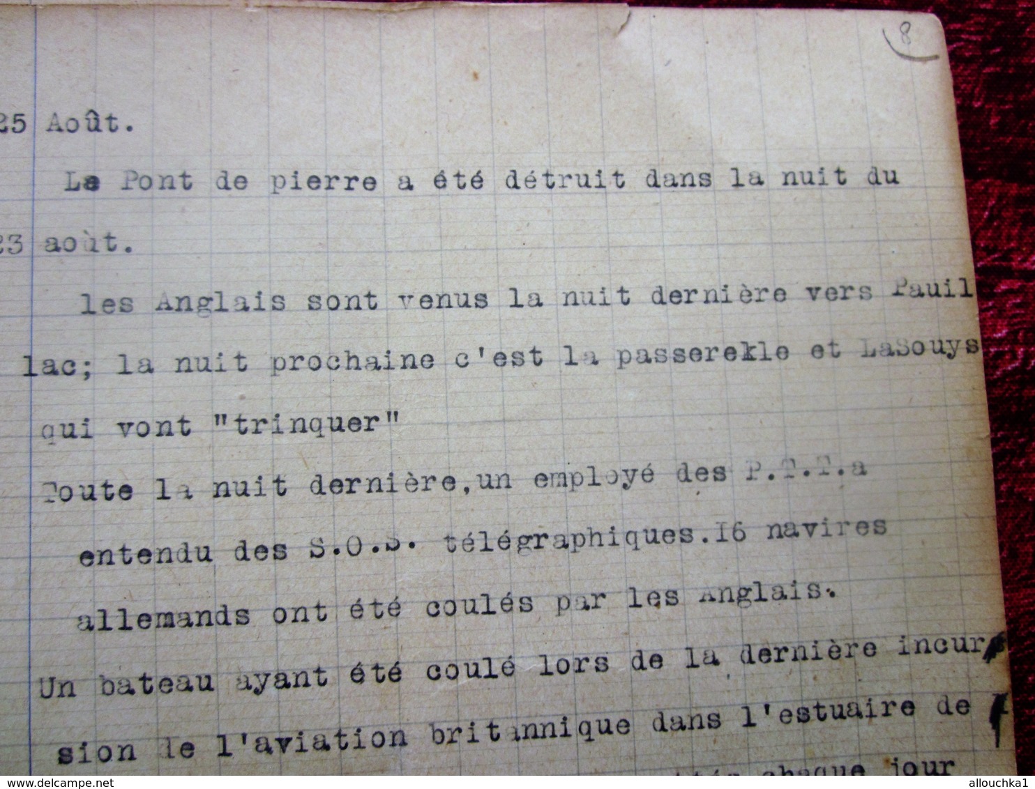 WW2 JUIN à JANV 1940 RÉCITS DE GUERRE 39/45 BORDEAUX/RADIO LONDRES-MILITARIA CAHIER DACTYLOGRAPHIÉ BOBARDS BOMBARDEMENTS