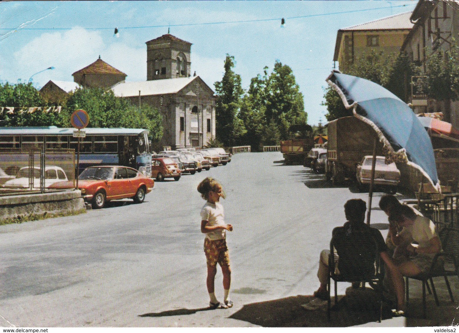 PIANDELAGOTTI - FRASSINORO - MODENA - CHIESA - BUS - AUTO - BAR CON INSEGNA PUBBLICITARIA BIRRA WUHRER - 1972 - Modena