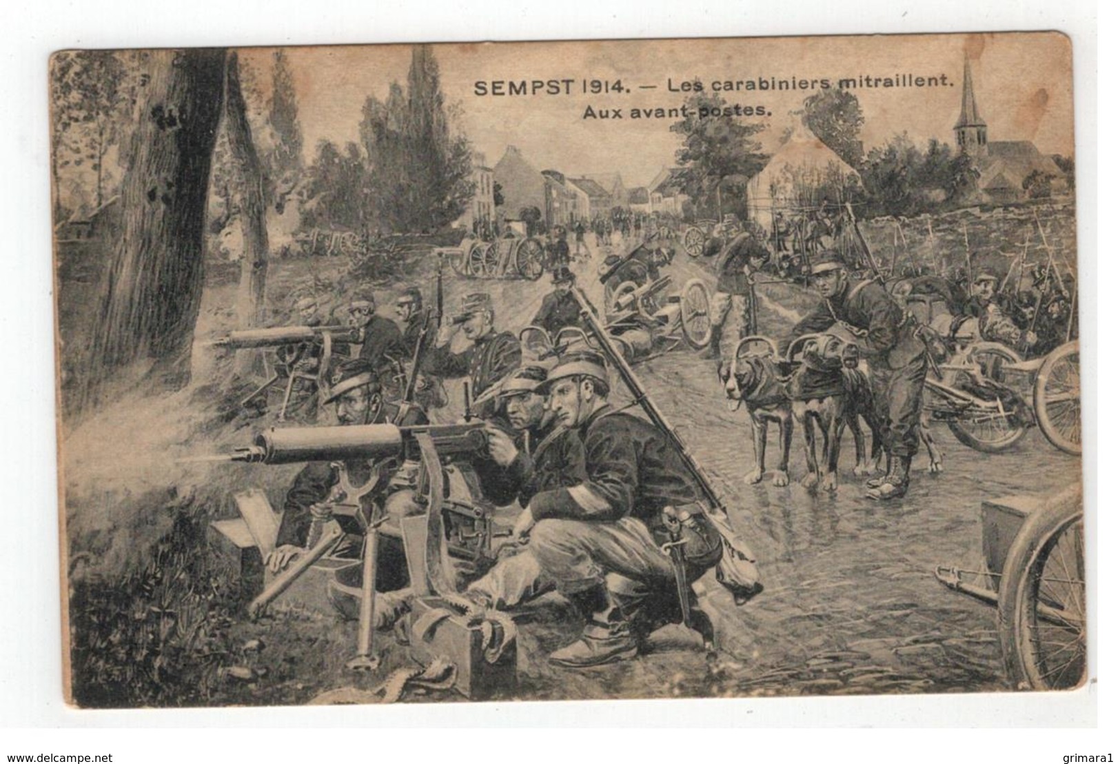 Zemst  SEMPST. 1914 -  Les Carabiniers Mitraillent. Aux Avant Postes - Zemst