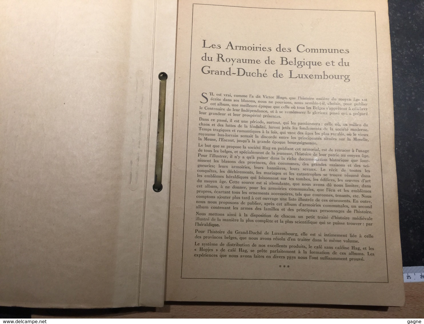 19R/6 - Armorial Du Royaume De Belgique Et Du Grand Duché De Luxembourg Catalogue Pour Chomo Café HAG Bruxelles 45 Chrom - Autres & Non Classés