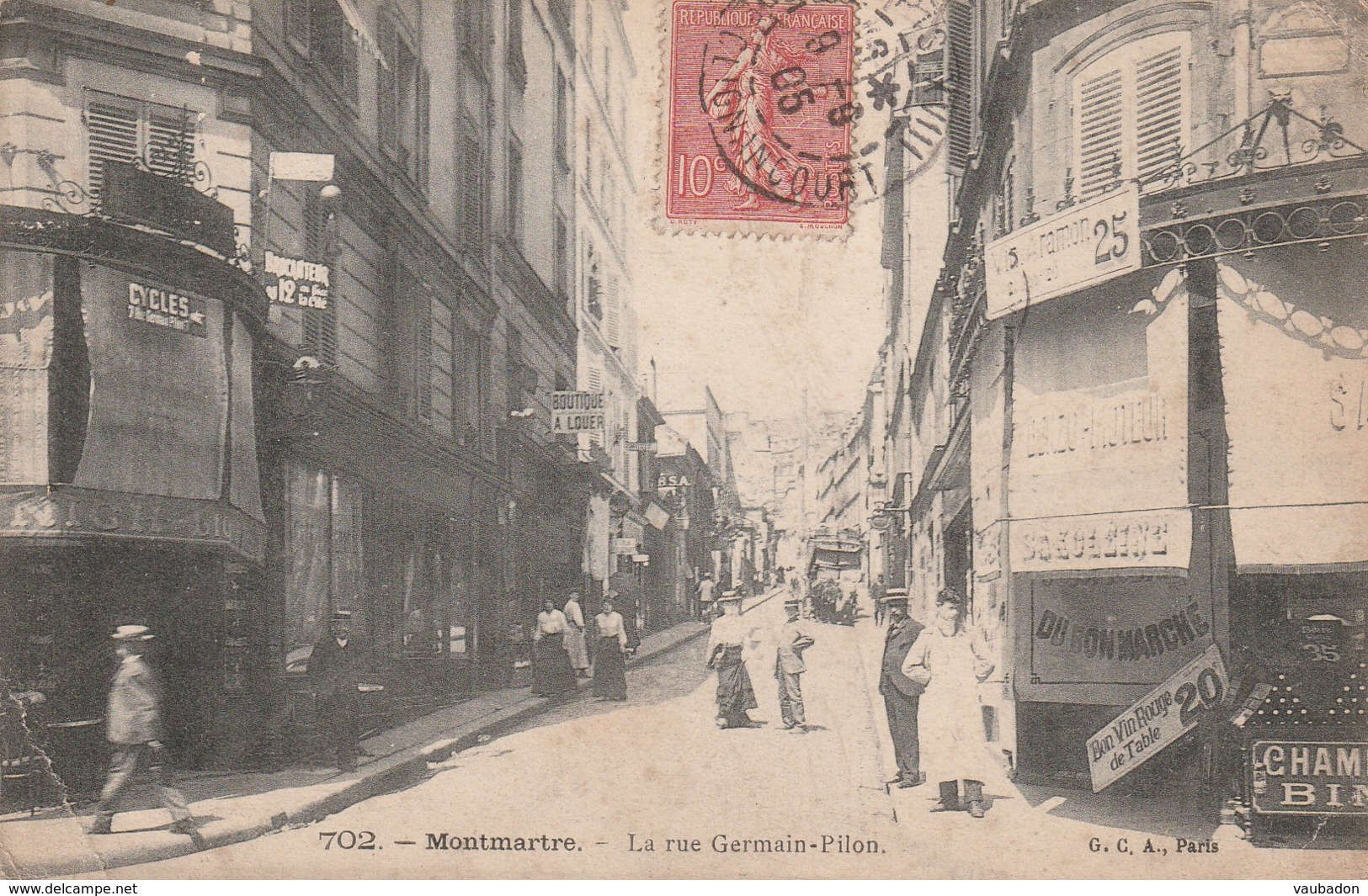 CP- Montmartre - La Rue Germain-Pilon - Voyagé - Altri & Non Classificati