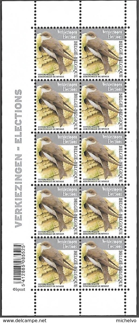 Belg. 2019 - COB N° 4840 ** - Hirondelle De Rivage (timbre Elections) - Unused Stamps