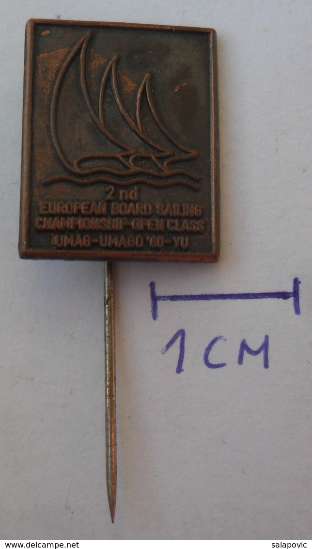 2nd EUROPEAN SAILING CHAMIONSHIP On Windsurfing OPEN CLASS UMAG 1980 Croatia  PINS BADGES P2 - Voile