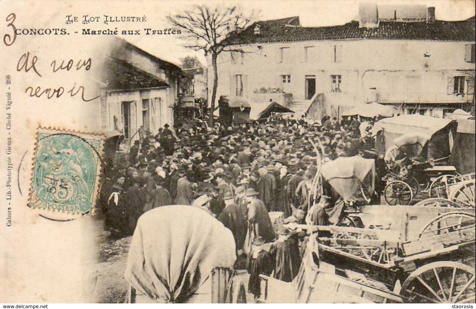 D46  CONCOTS  Marché Aux Truffes ............ Très Rare Carte  En Très Bel état ........ éditeur Girma - Autres & Non Classés