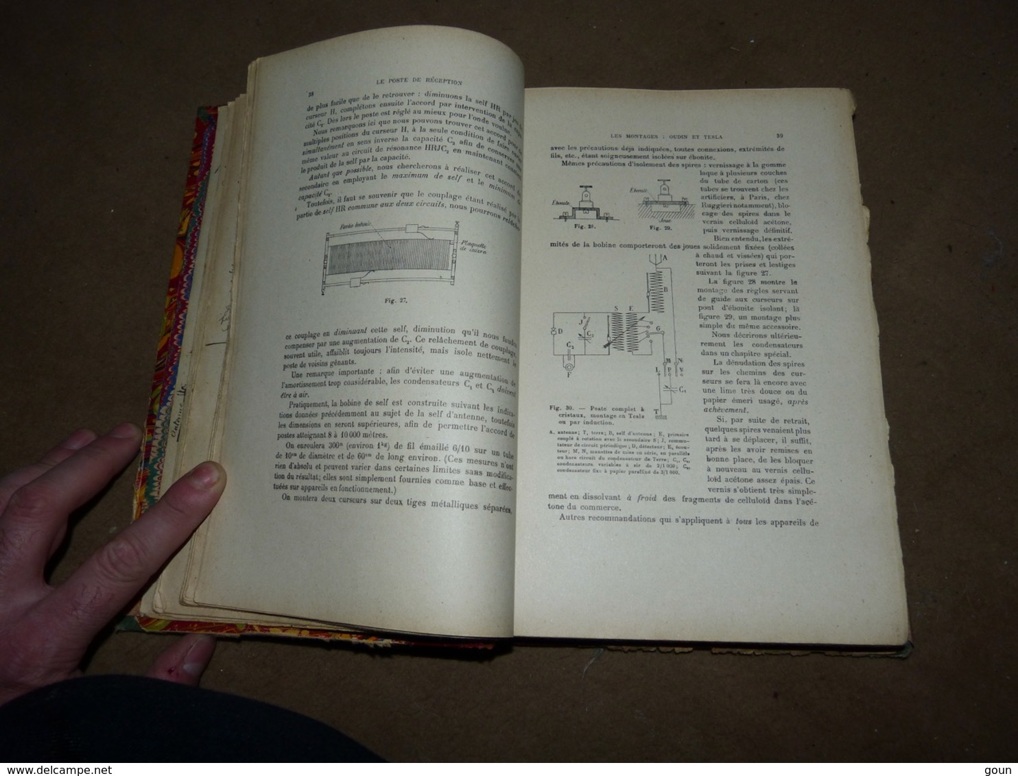 Le Livre De L'amateur De T.S.F. Roussel 1923 Belle Reliure Annotations Du Précédent Proprio - Audio-Video