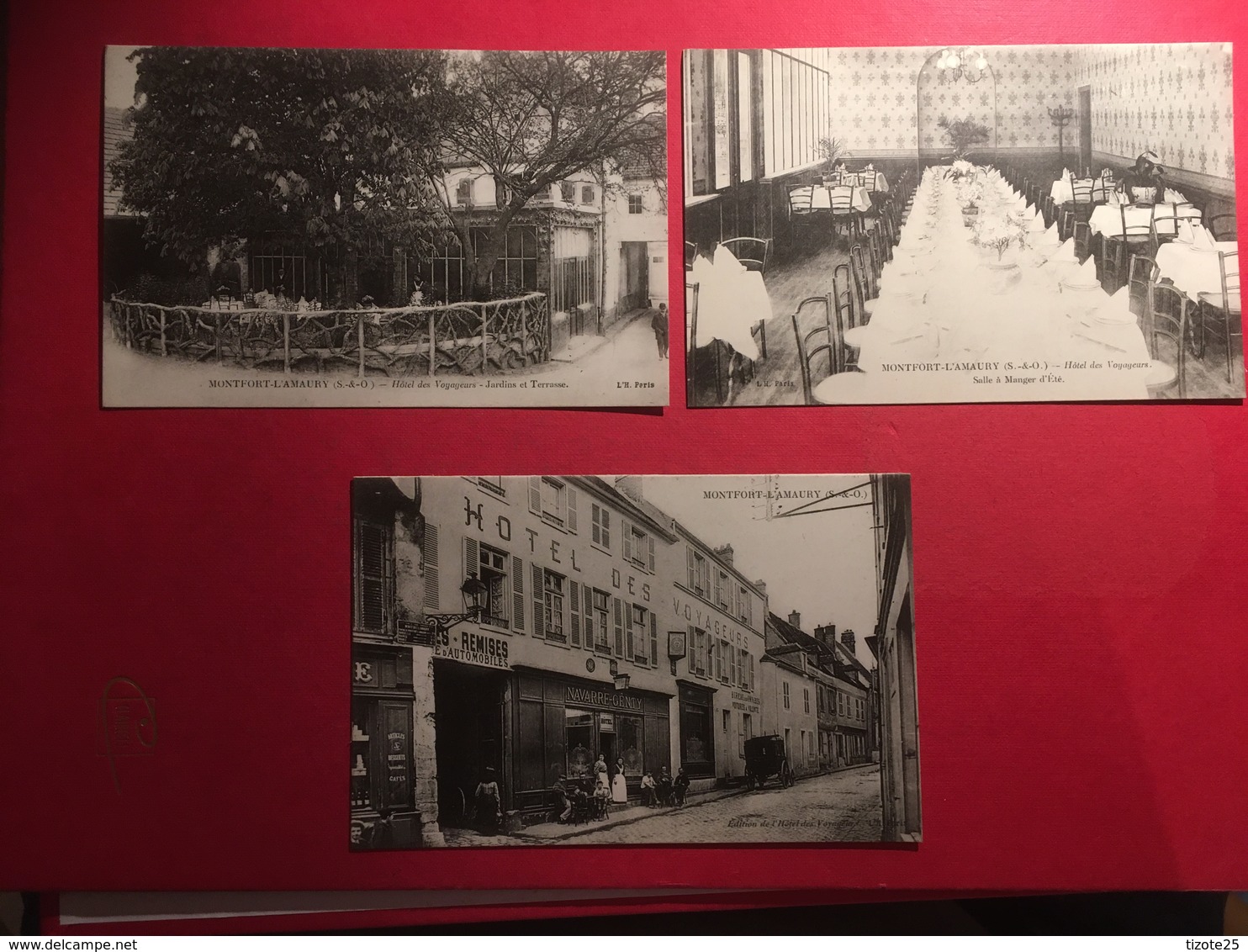 Lot De 3 CPA De Montfort L'Amaury Hotel Des Voyageurs Navarre Genty Jardins Et Terrasse Vers 1900 Salle à Manger D'été, - Montfort L'Amaury