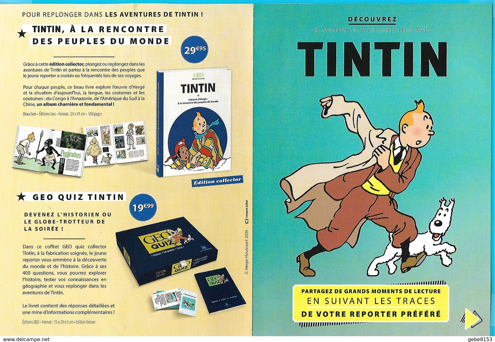 Pub Découvrez Le Monde D'aujourd'hui Avec Tintin Bande Dessinée Cinéma Milou Chien Hund Dog - Otros & Sin Clasificación