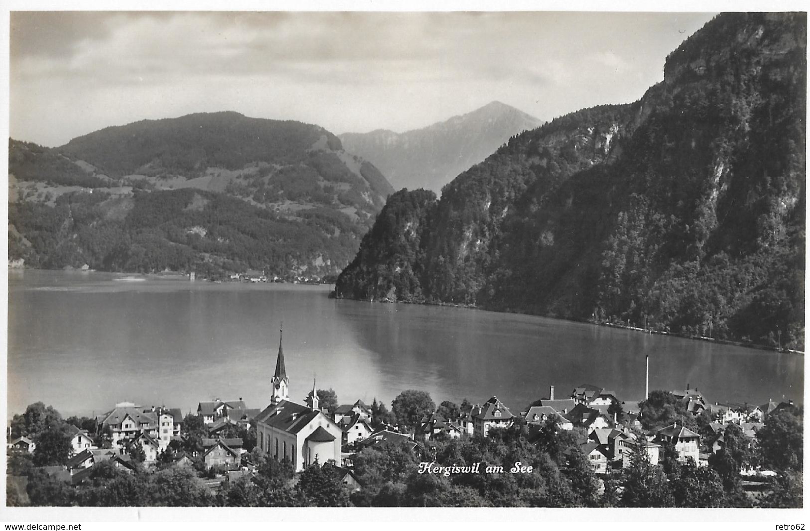 HERGISWIL AM SEE → Dorfansicht Gegen Den Lopper Gesehen, Ca.1935 - Hergiswil