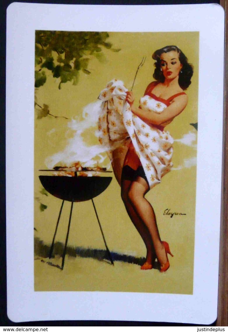 PIN UP SMOKE SCREEN 1958 GIL ELVGREN CARTE MODERNE - Pin-Ups