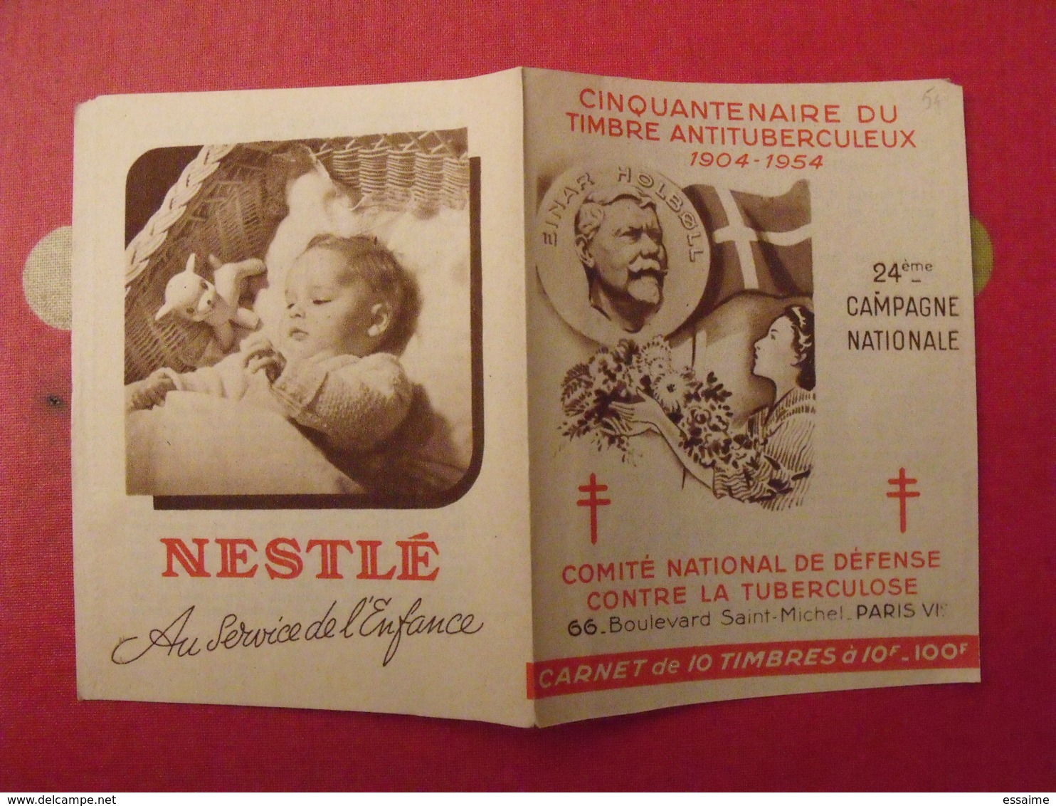 Carnet De Timbres Antituberculeux 1954. Pub Nestlé Gibbs. Tuberculose Anti-tuberculeux. - Antituberculeux