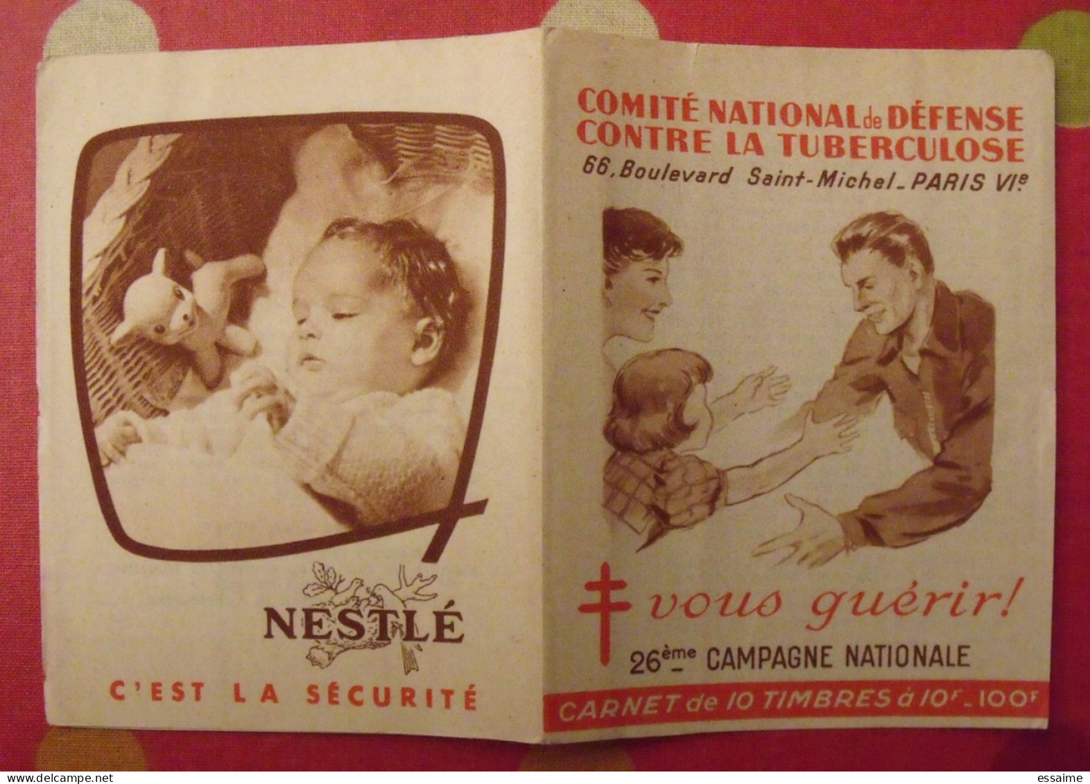 Carnet De Timbres Antituberculeux 1956. Pub Nestlé Gibbs . Tuberculose Anti-tuberculeux. - Antituberculeux