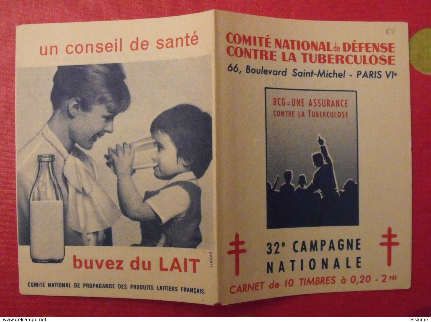 Carnet De Timbres Antituberculeux 1962-63. Pub Buvez Du Lait . Tuberculose Anti-tuberculeux. - Antituberculeux