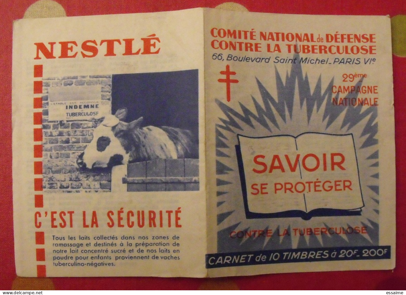 Carnet De Timbres Antituberculeux 1959-60. Pub Nestlé . Tuberculose Anti-tuberculeux. - Tegen Tuberculose