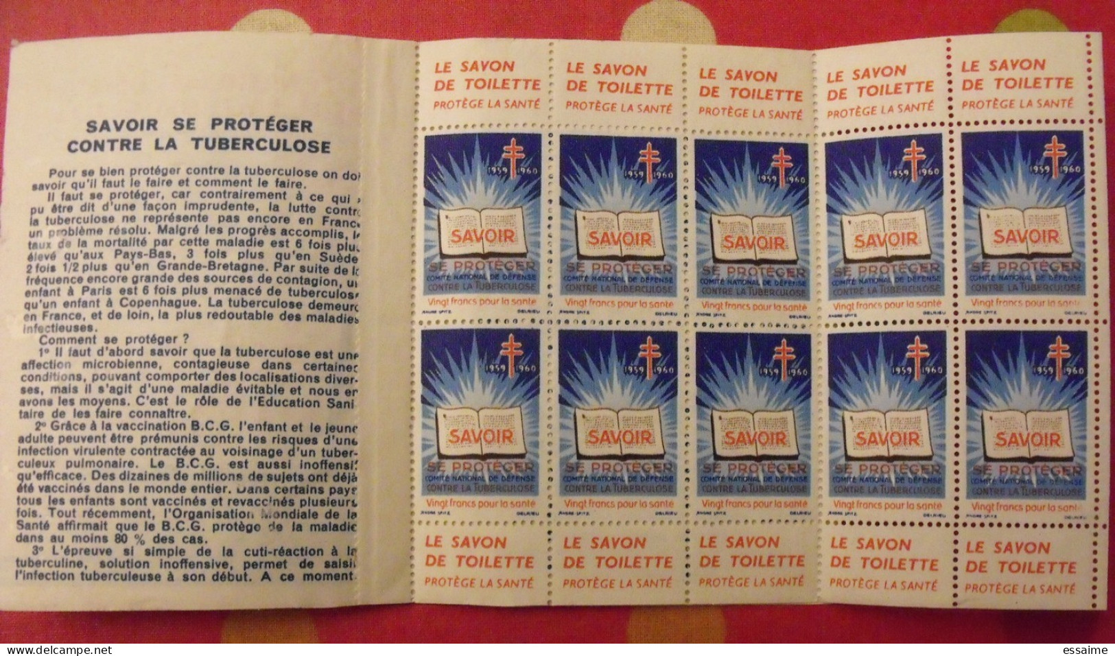 Carnet De Timbres Antituberculeux 1959-60. Pub Nestlé . Tuberculose Anti-tuberculeux. - Tuberkulose-Serien