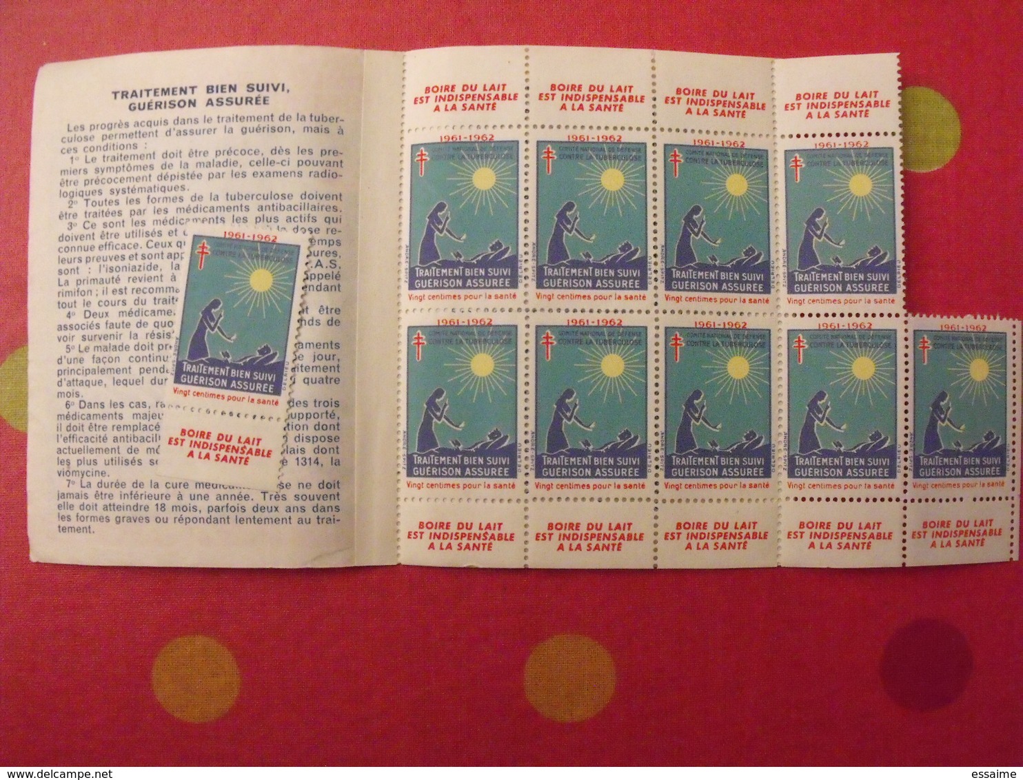 Carnet De Timbres Antituberculeux 1961-62. Pub Nestlé . Tuberculose Anti-tuberculeux. Incomplet - Tuberkulose-Serien