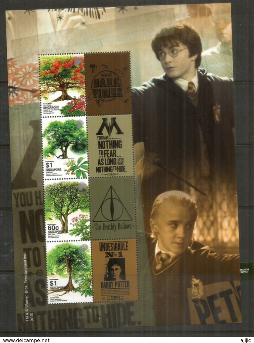 Arbres De Singapour, Sur B-F Harry Potter . Singapour./Singapore  Nouveau Bloc-feuillet Neuf ** - Trees