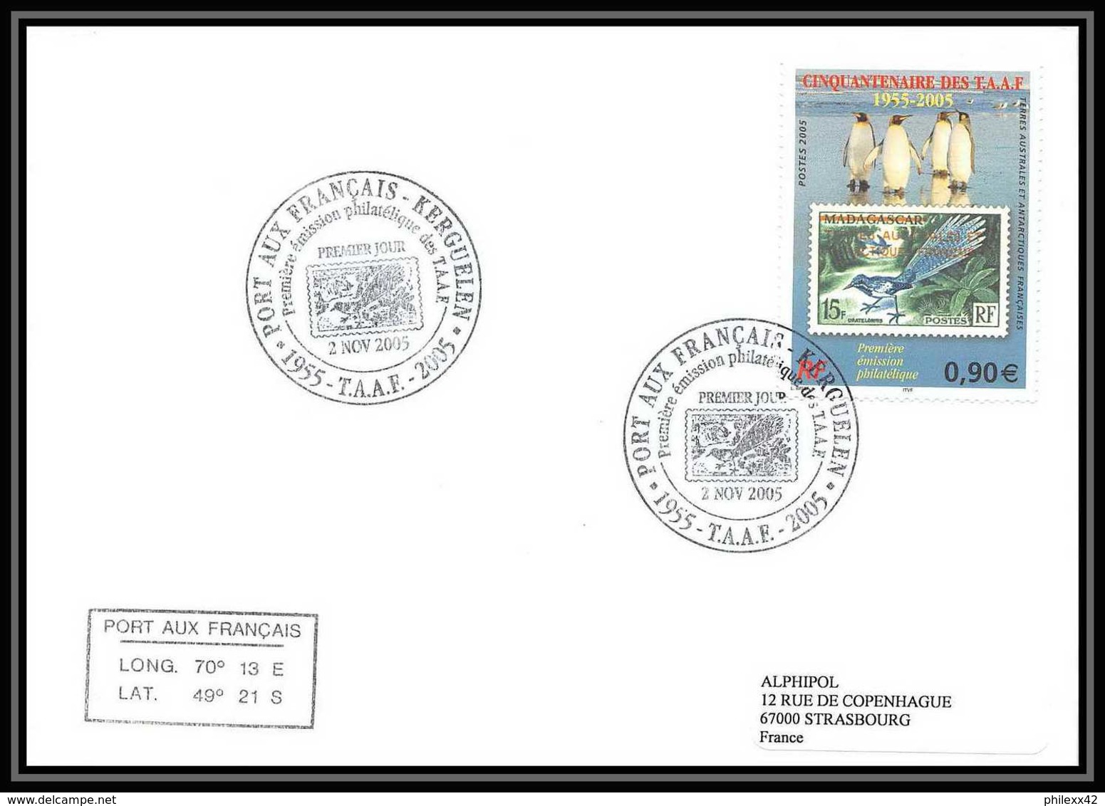 2525 ANTARCTIC Terres Australes TAAF Lettre Cover Dufresne 2 N°430 Premier Jour Fdc V2/11/2005 - Storia Postale