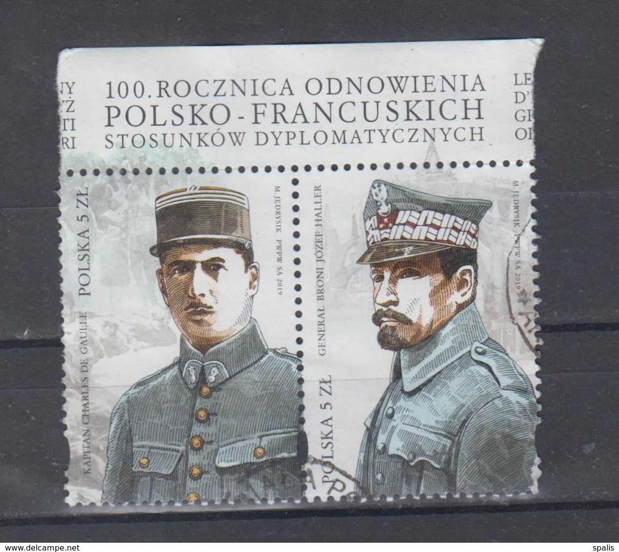 Poland 2019 Used Polska-France - Oblitérés