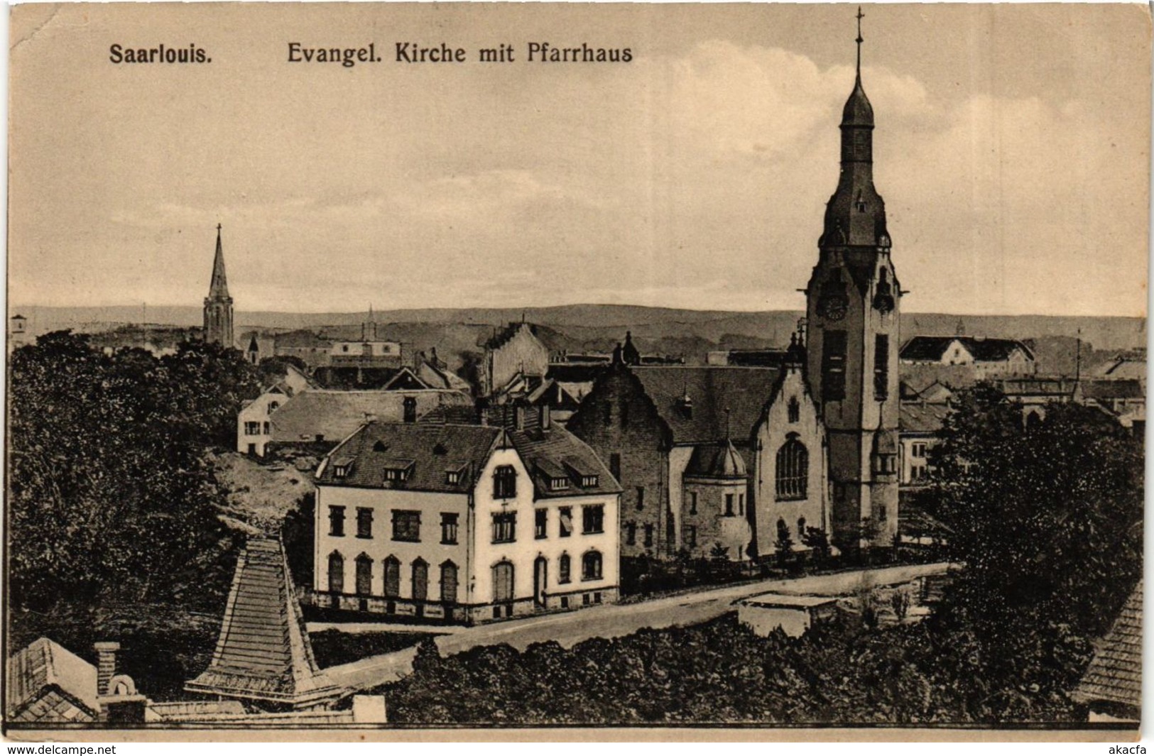 CPA AK Saarlouis Evangelische Kirche Mit Pfarrhaus GERMANY (939512) - Kreis Saarlouis