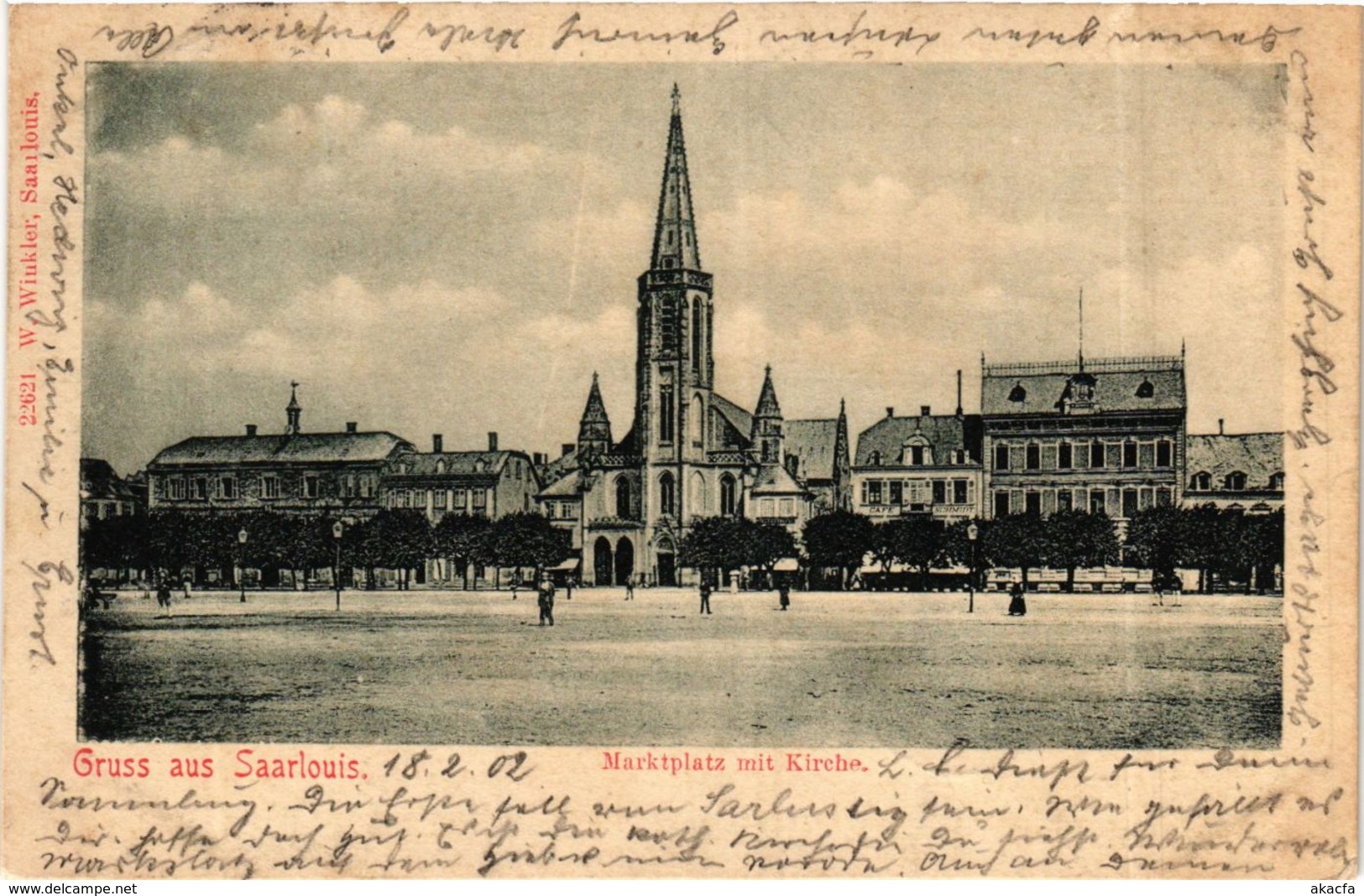 CPA AK Saarlouis Marktplatz Mit Kirche GERMANY (939574) - Kreis Saarlouis