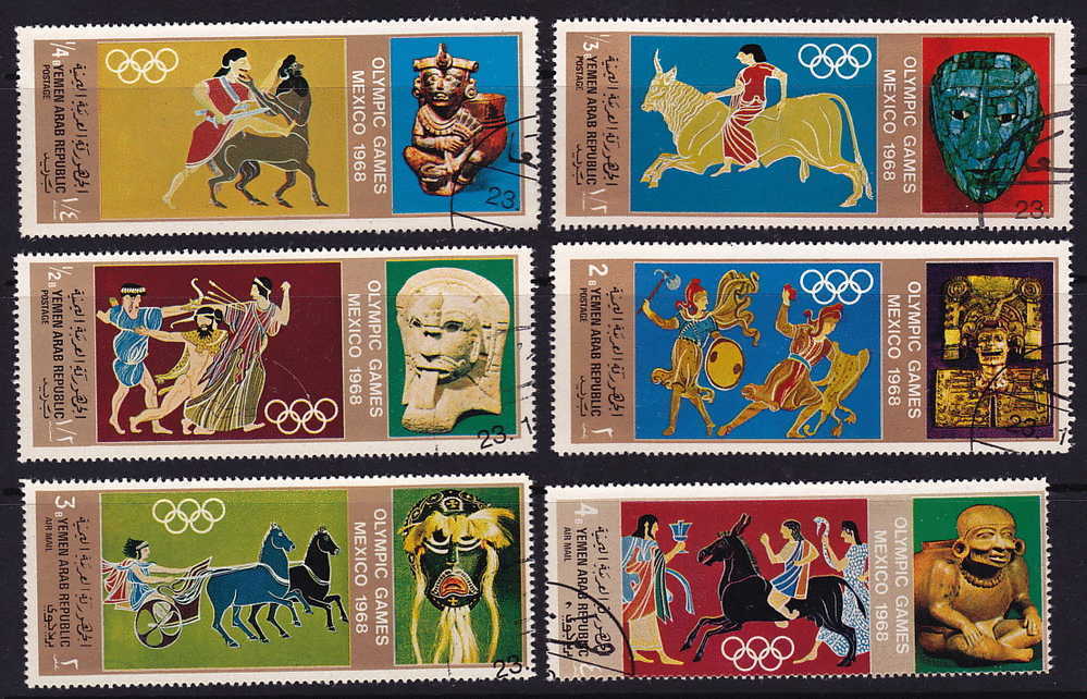 YAR  1968  Jeux Olympiques De Mexico  Michel 777-782 Oblitérés - Yémen