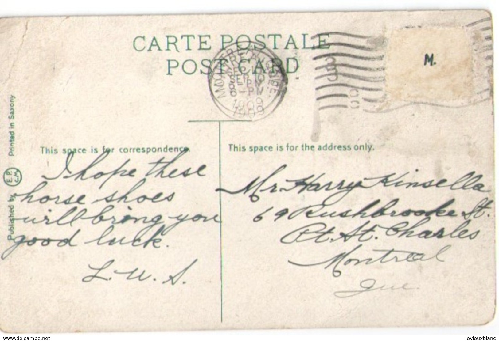 Carte Postale Ancienne/SouvenirHome Week / Equitation /Tréfles Et Fer à Cheval Montréal/ Canada /Saxony/ 1909      CFA44 - Betogingen