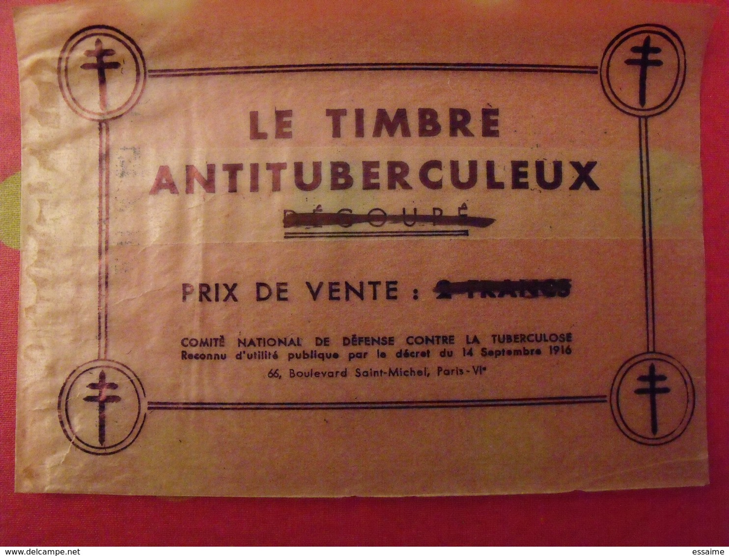 Grand Timbre Affiche Anti-tuberculeux Pour Auto, Vitrine, Voiture BCG. Renaître . 10 Fr.  Tuberculose Antituberculeux - Antitubercolosi