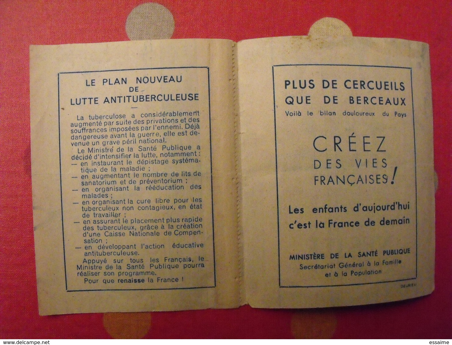 Carnet Vide Anti-tuberculeux 1945. 15ème Campagne . 20 Fr.  Tuberculose Antituberculeux - Tegen Tuberculose