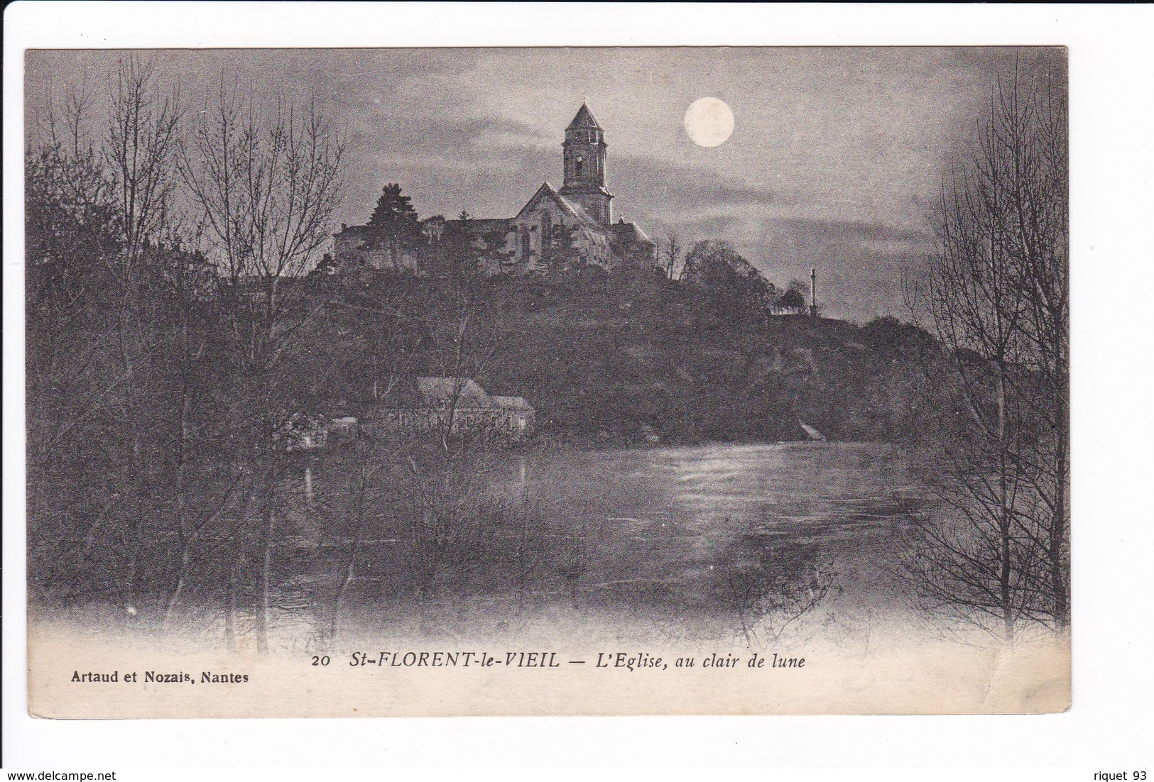 Lot 2 Cpa - St-FLORENT Le VIEL - Au Clair De Lune Et St-FLORENT Le VIEL - L'Eglise Au Clair De Lune - Other & Unclassified