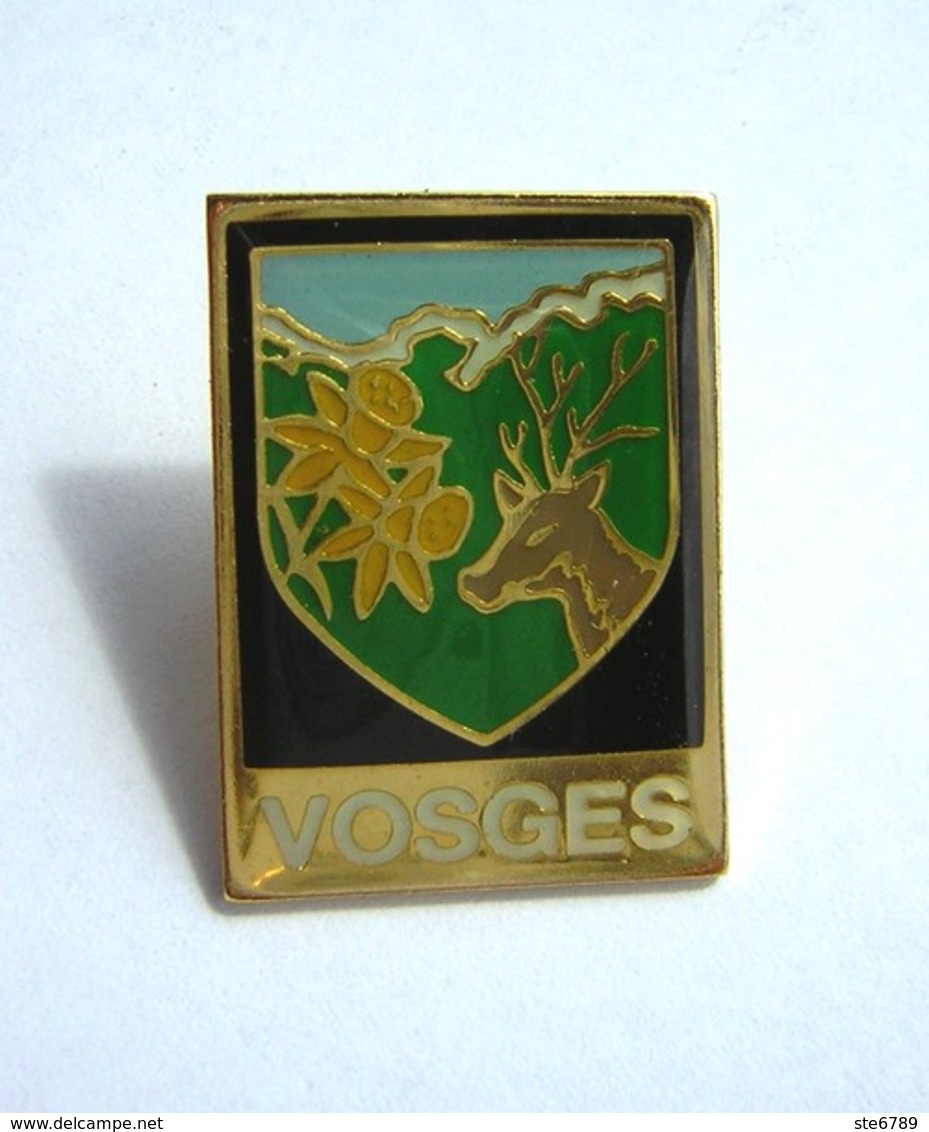 PINS PIN Vosges Blason Fleurs Et Cerf Pin's Neuf - Villes