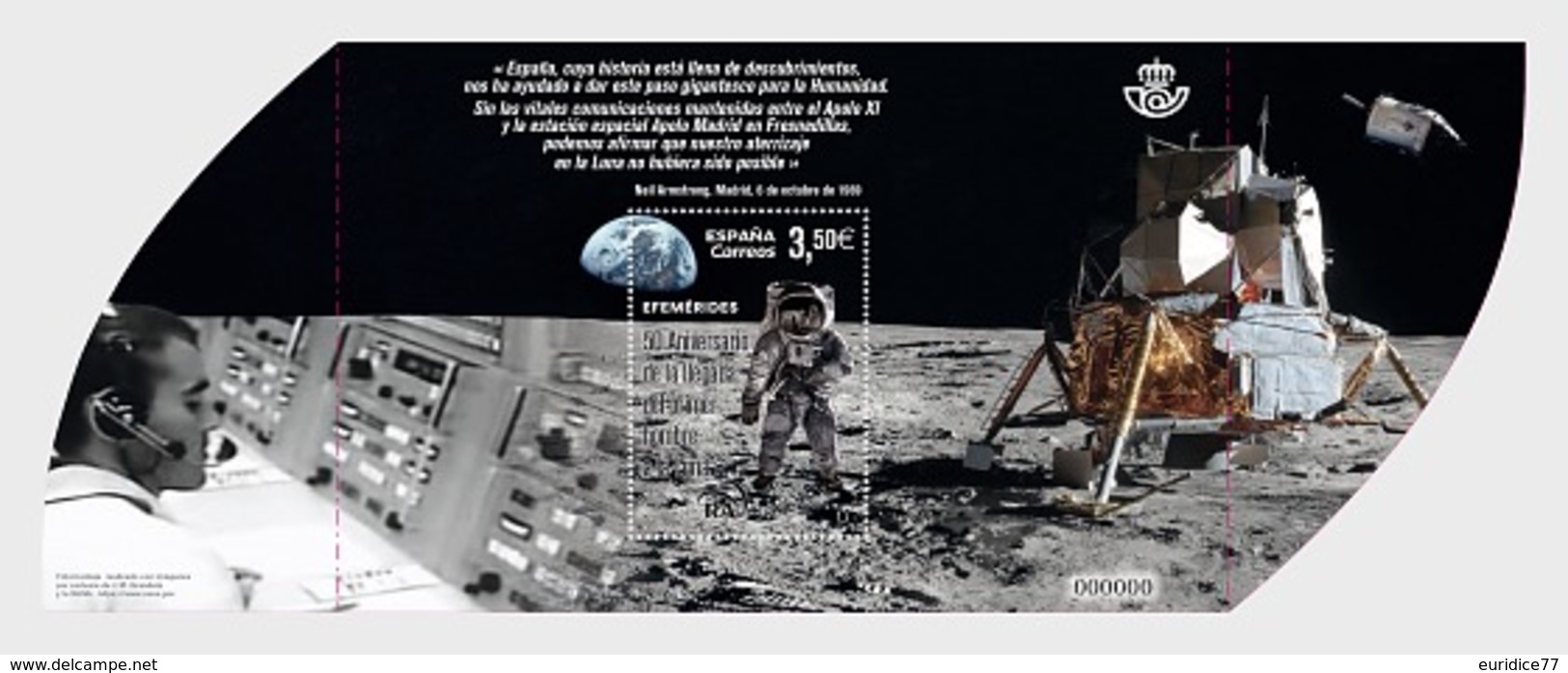 Spain 2019 - 50th Anniversary Of The First Moon Landing - Mint - Miniature Sheet - Oblitérés