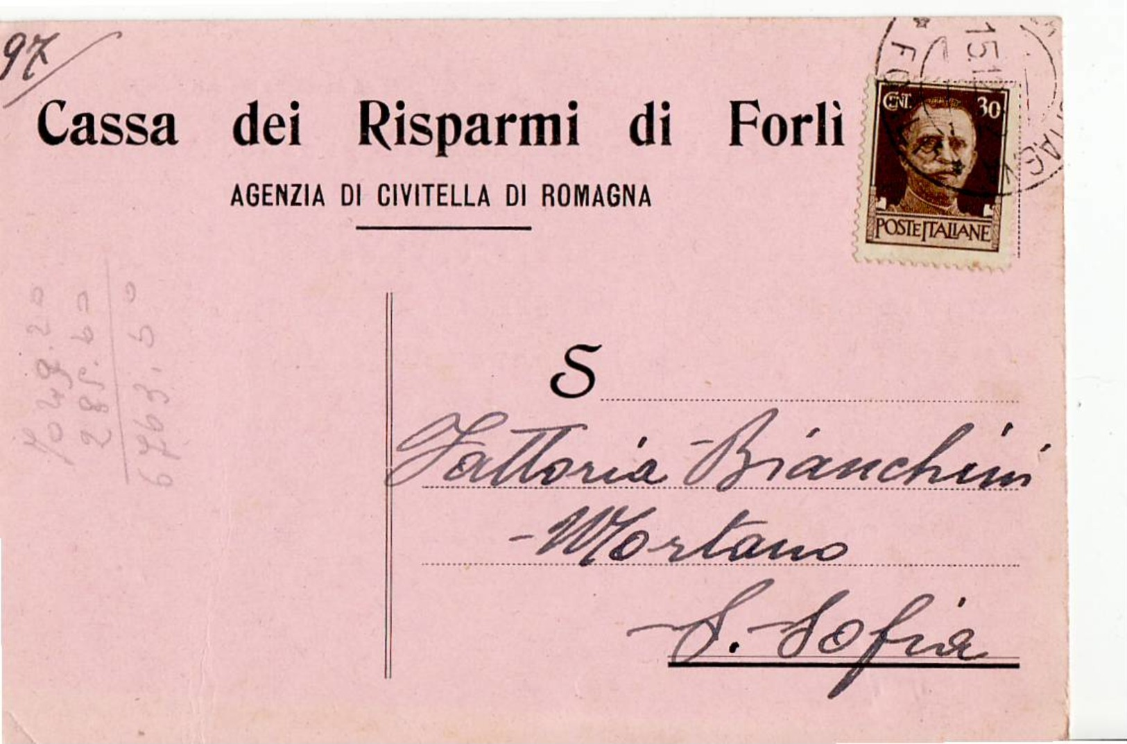 4230 FORLI CASSA RISPARMI CIVITELLA DI ROMAGNA - Storia Postale