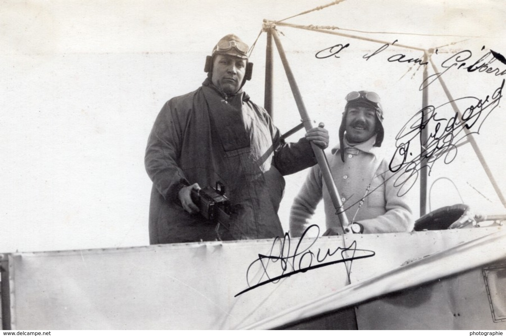 Russie Pionnier De L'Aviation Adolphe Pegoud Autographe Ancienne Photo 1914 - Luchtvaart