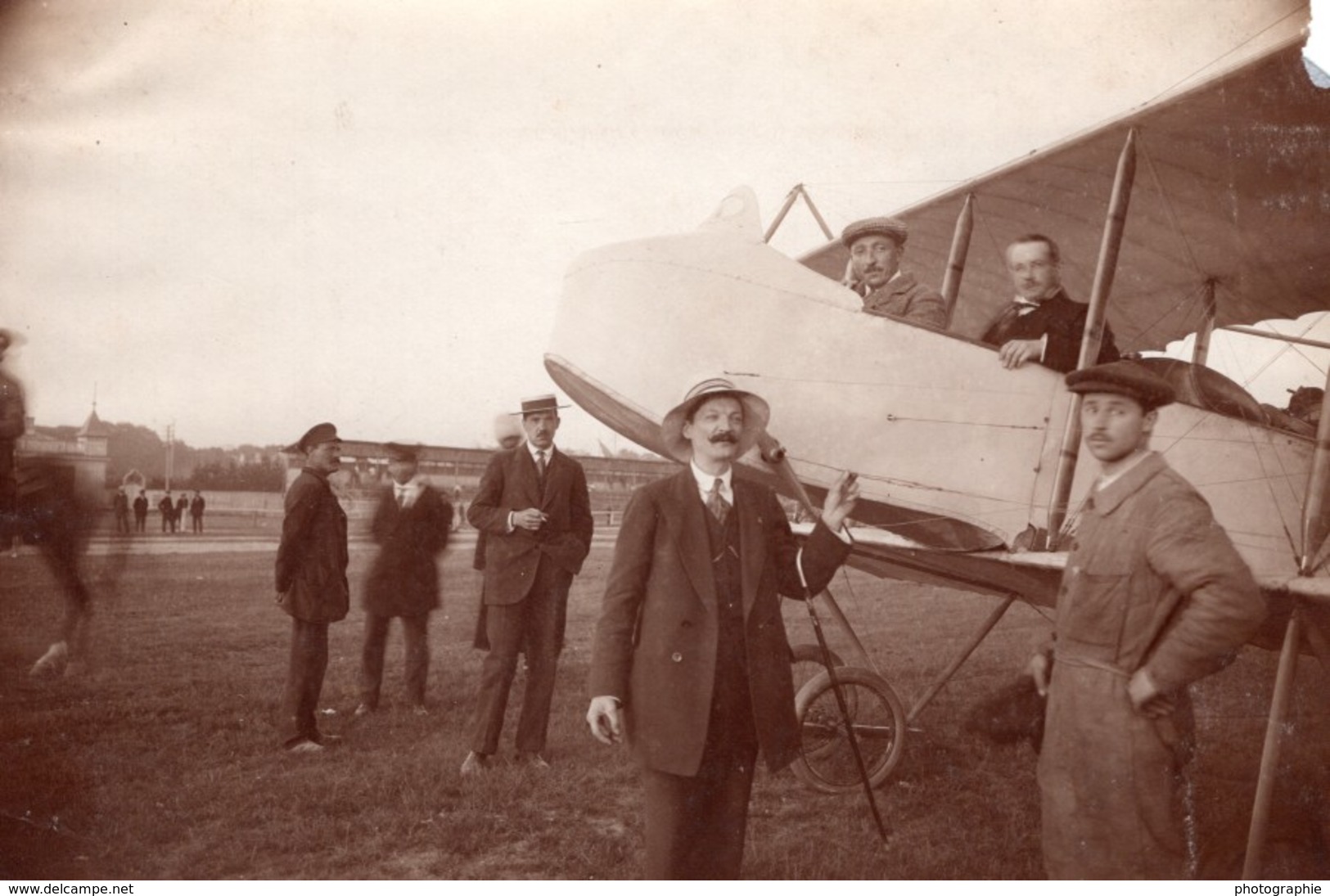 Russie Moscou Aviation Alphonse Poirée Farman Dux Biplan Ancienne Photo 1914 - Aviación