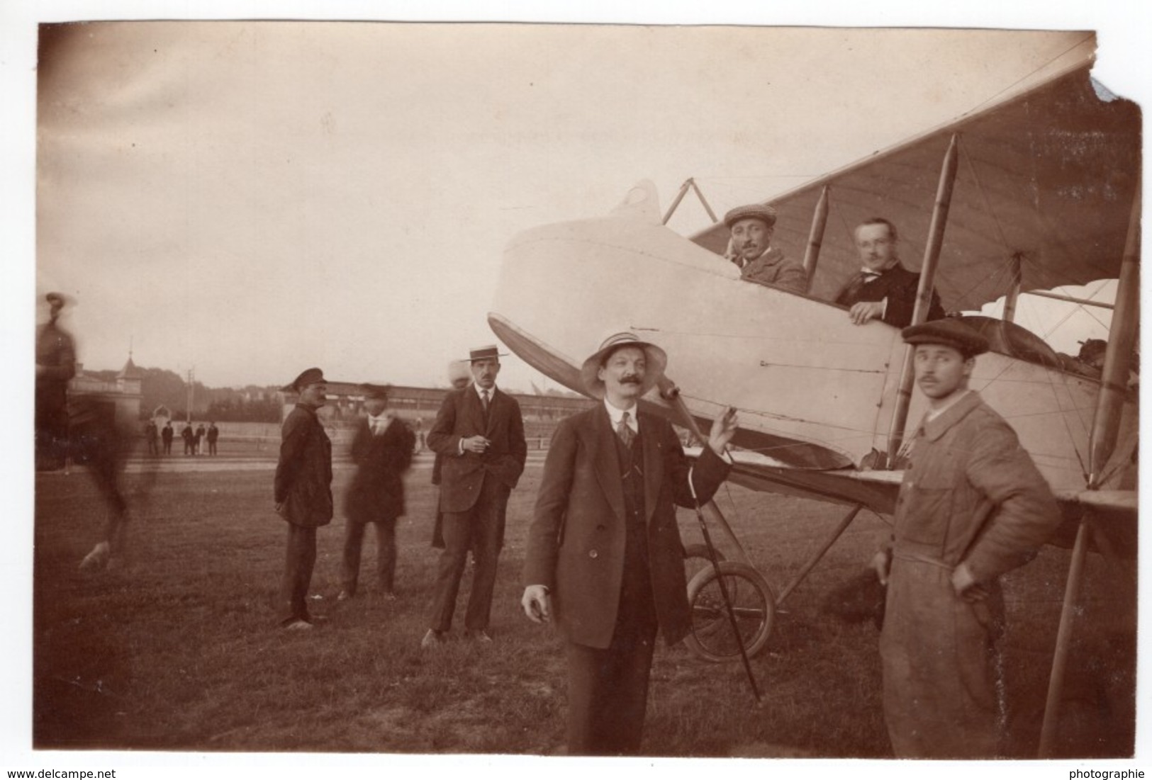 Russie Moscou Aviation Alphonse Poirée Farman Dux Biplan Ancienne Photo 1914 - Aviación