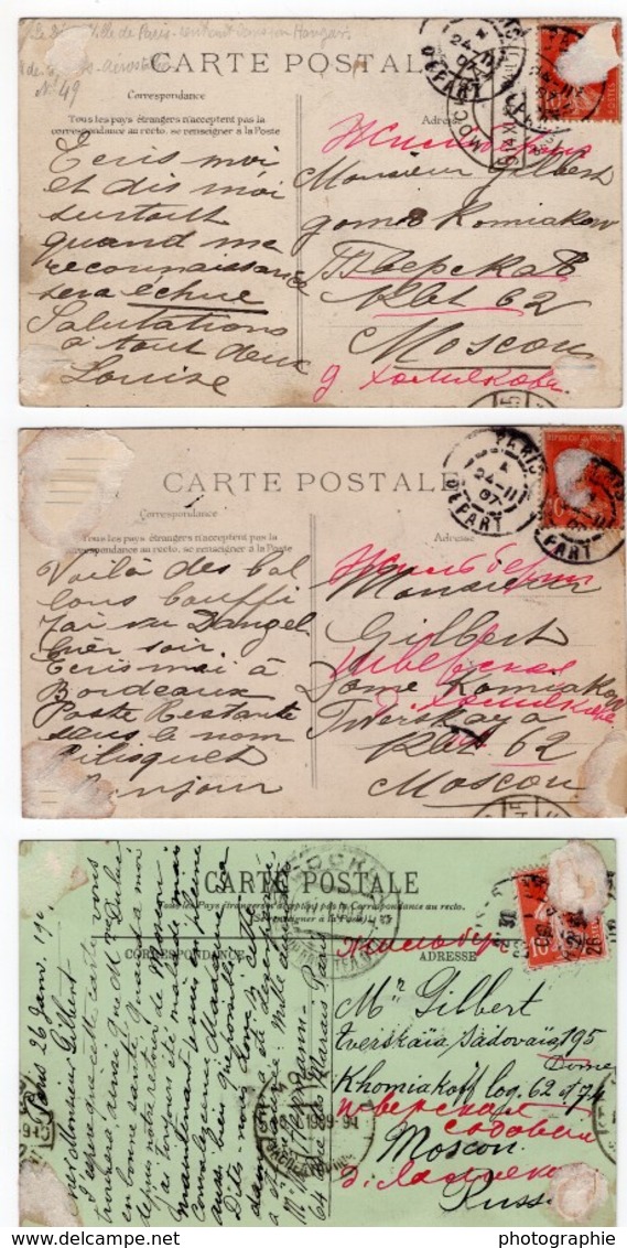 Aviation Ballons Lot de Cartes postales envoyes a l'Aeronaute Charles Gilbert vers 1910