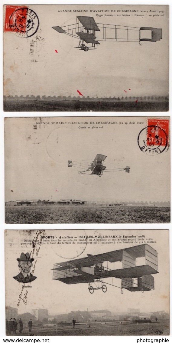 Aviation Ballons Lot de Cartes postales envoyes a l'Aeronaute Charles Gilbert vers 1910