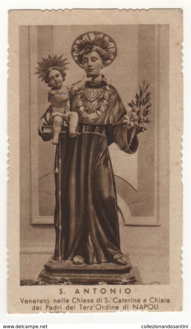 557 Santino Antico Seppia Sant'Antonio Di Padova Da Napoli - Godsdienst & Esoterisme