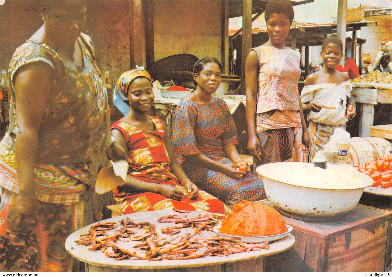 0934" GHANA-MARKET SCENE "  CART. ILL. ORIG.1978 - Ghana - Gold Coast