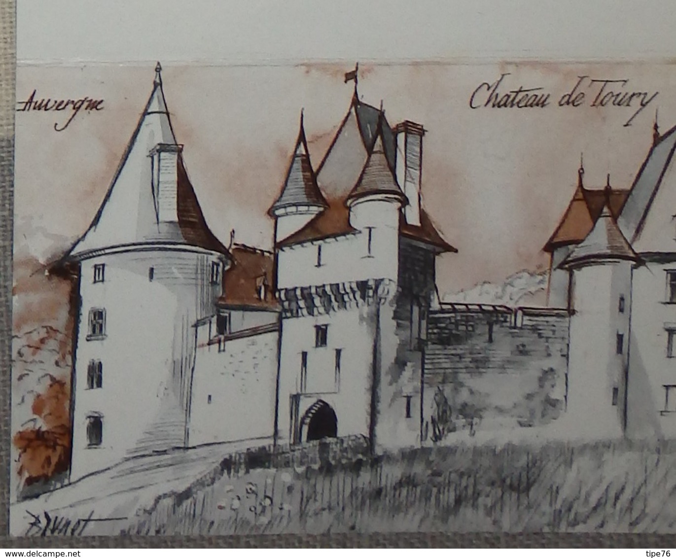 Petit Calendrier Poche 1979 Illustration Château De Toury Auvergne - Petit Format : 1971-80