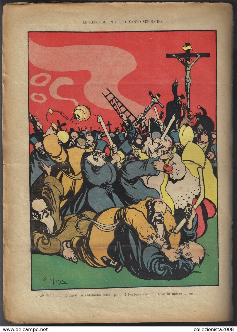 Vecchia Rivista Di Satira Politica "L'ASINO" Del 1905-anno XIV-n.6-pp.8-LEGGI CONDIZIONI-vedi Foto--------------(6041E) - Autres & Non Classés