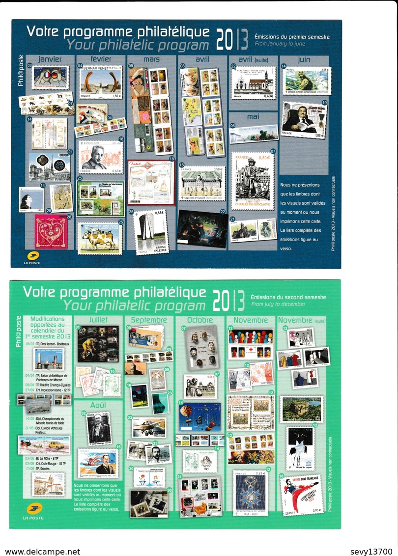 Carte Entier Postal Monde 20g Votre Programme Philatélique 2013 - 1 Er Et  2 ème Semestre 2013 - Official Stationery