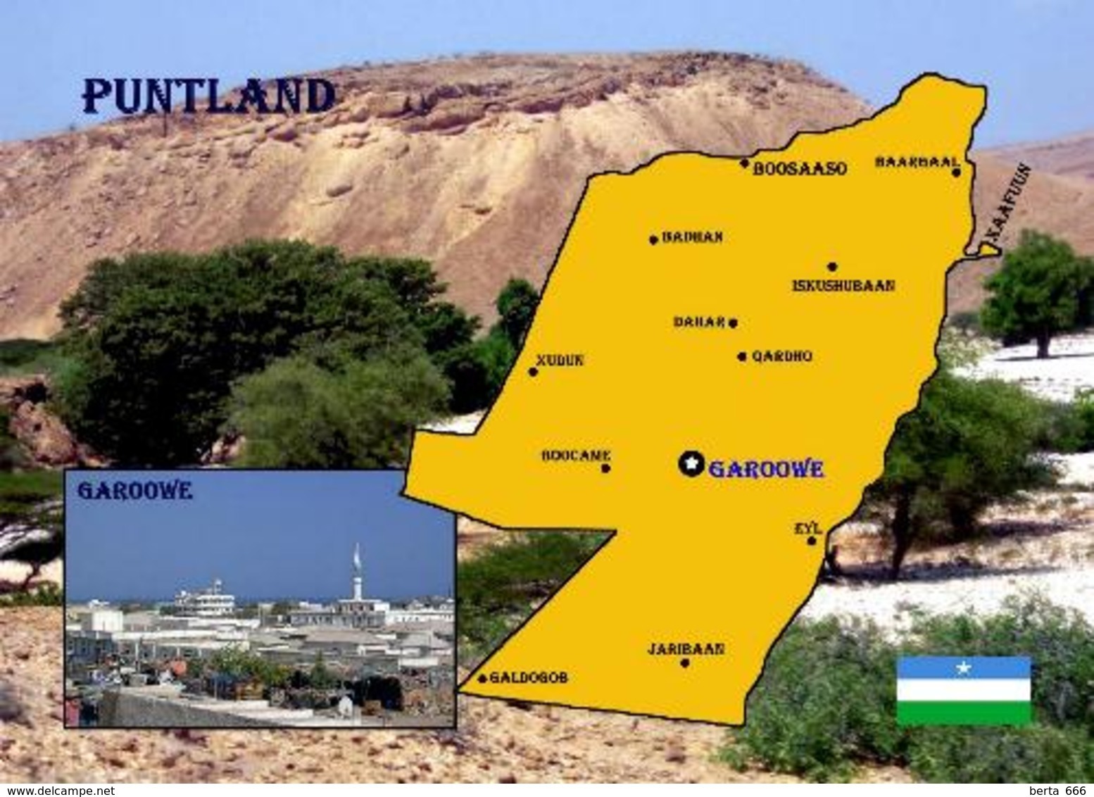 Somalia Puntland Map New Postcard Landkarte AK - Somalia