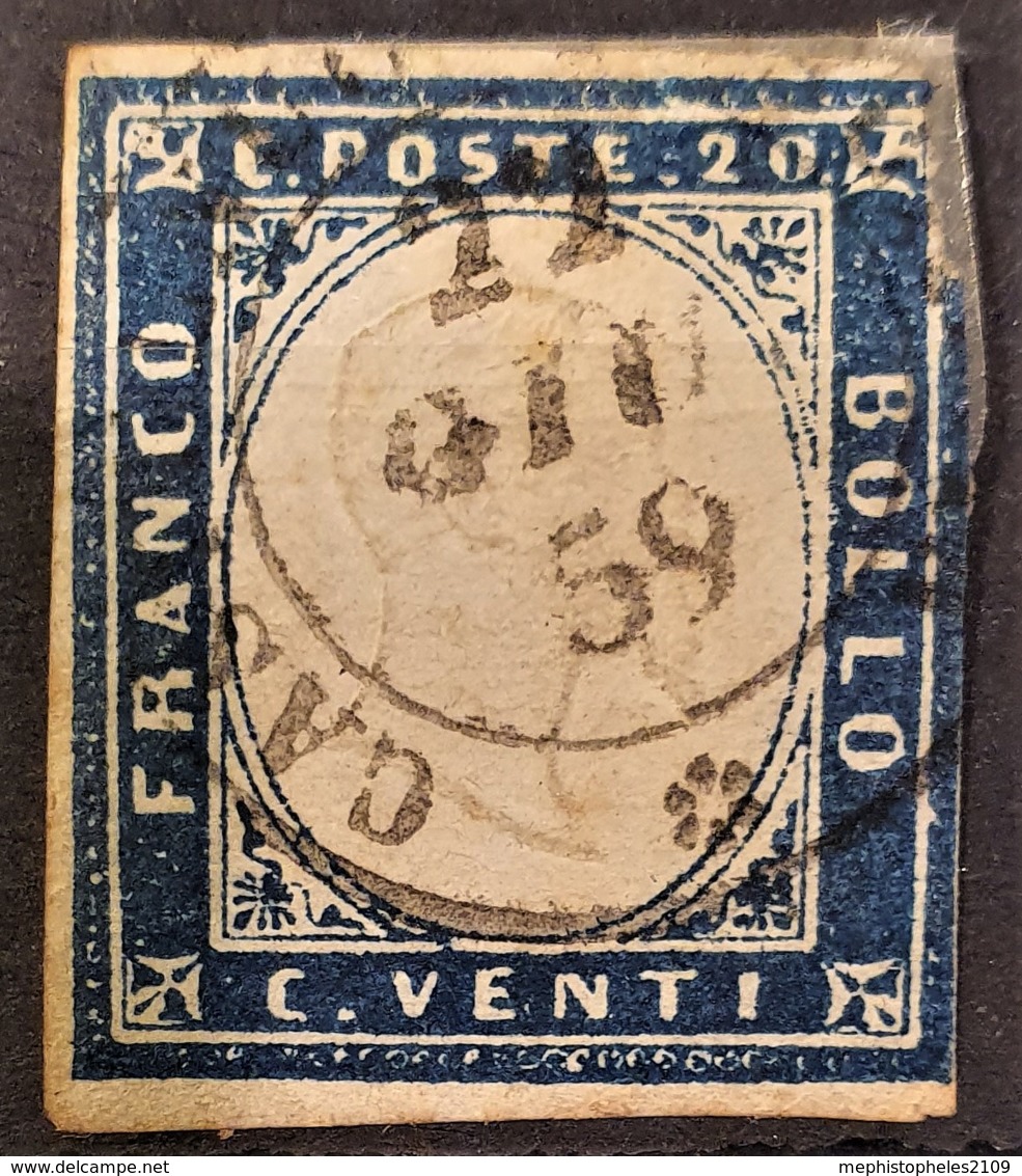 SARDINIA 1862 - Canceled - Sc# 12 - 20c - Repaired On Upper Right Corner ... - Sardinië