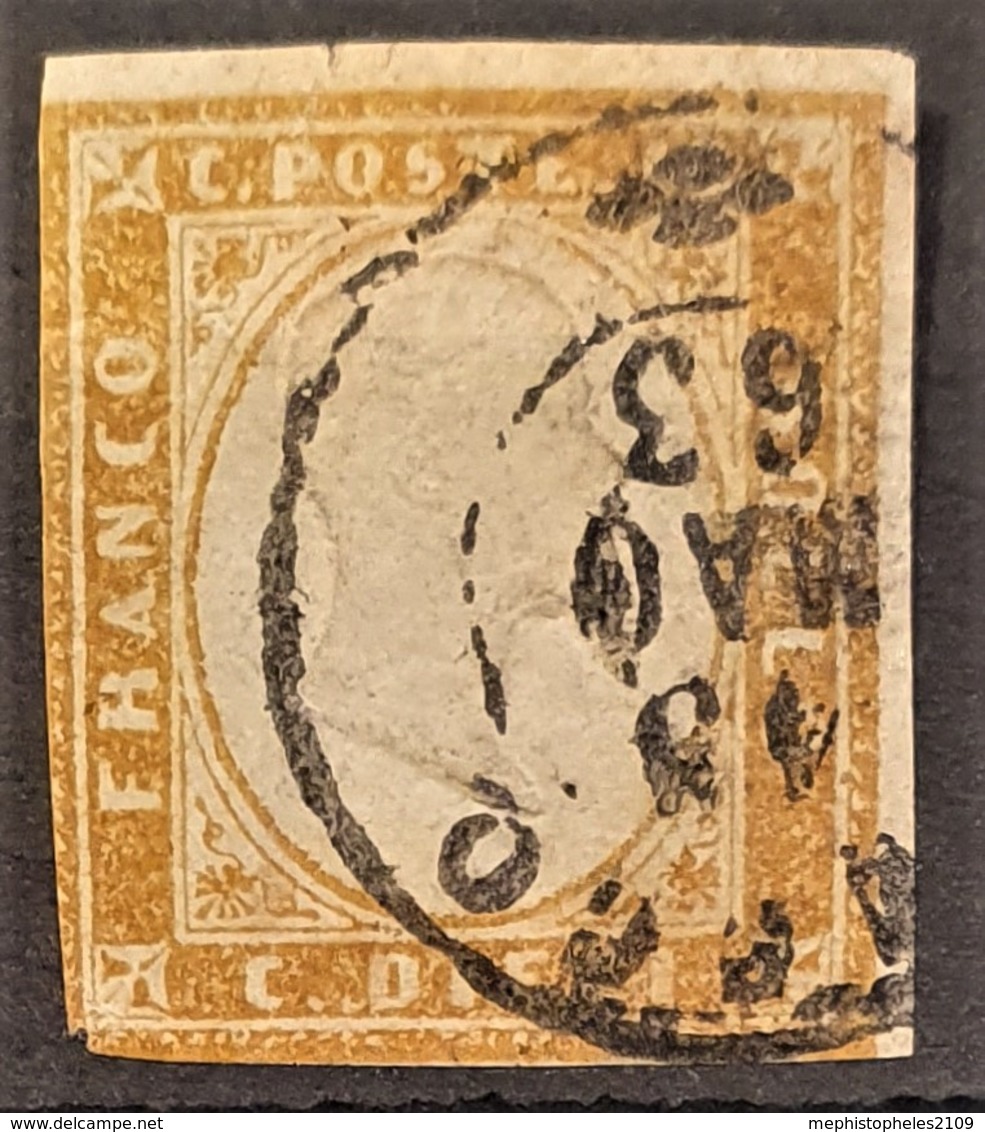 SARDINIA 1863 - Canceled - Sc# 11 - 10c - Sardinië