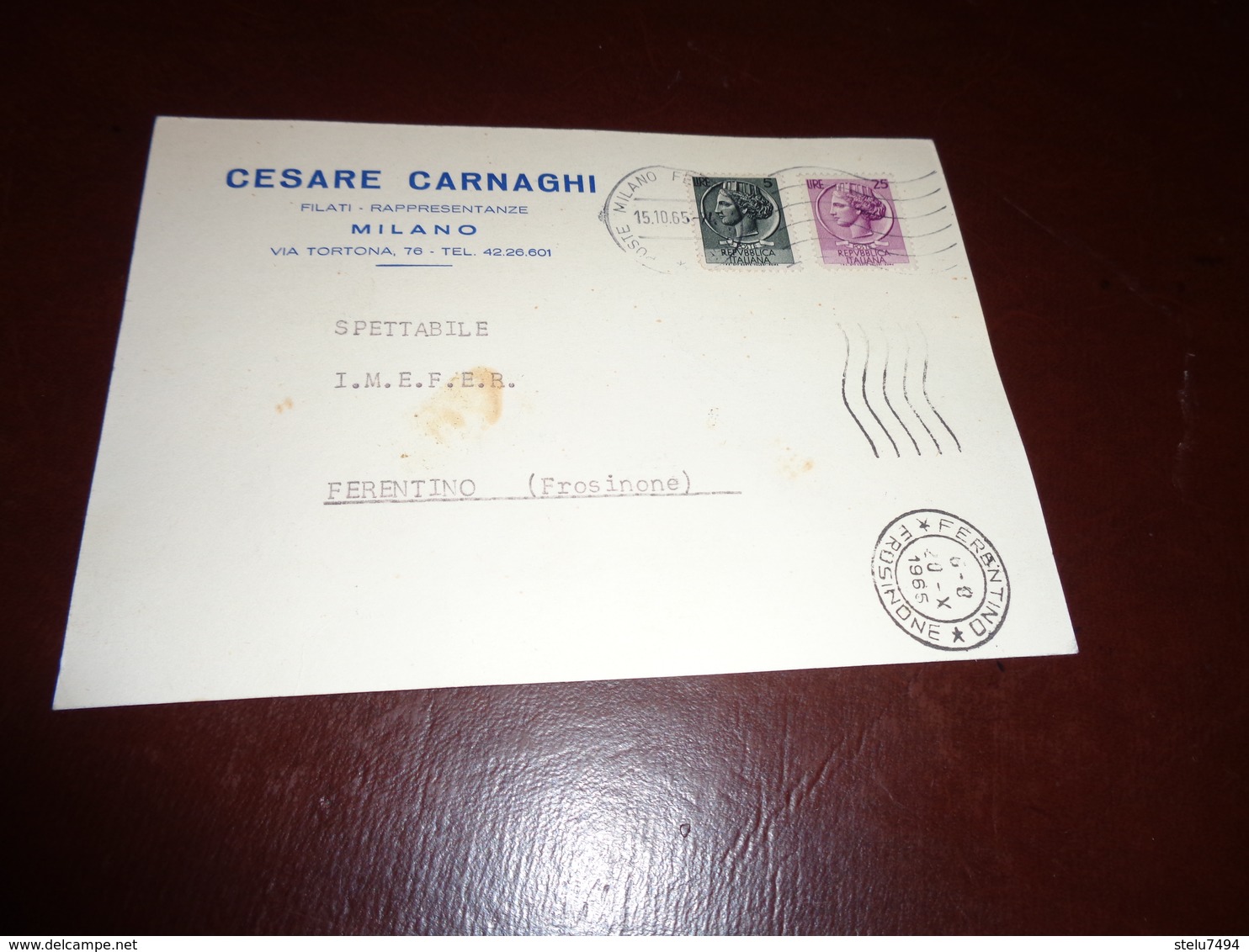 B751  Intero Postale Milano Cesare Carnaghi Filati - Interi Postali