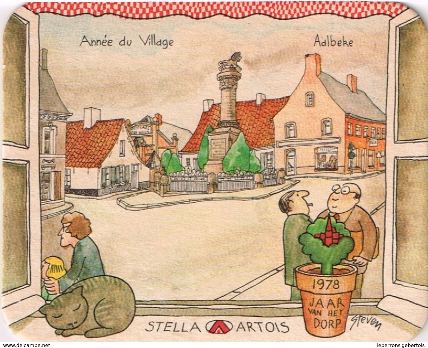 Sous Bock- Brasserie Stella-Artois 1978 Jaar Van Het Dorp - Année Du Village - Aalbeke - Sous-bocks