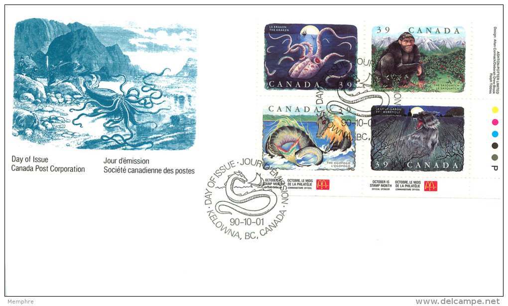 1990  Créatures Fantastiques  Sc 1289-92  Bloc De 4 Différents - 1981-1990