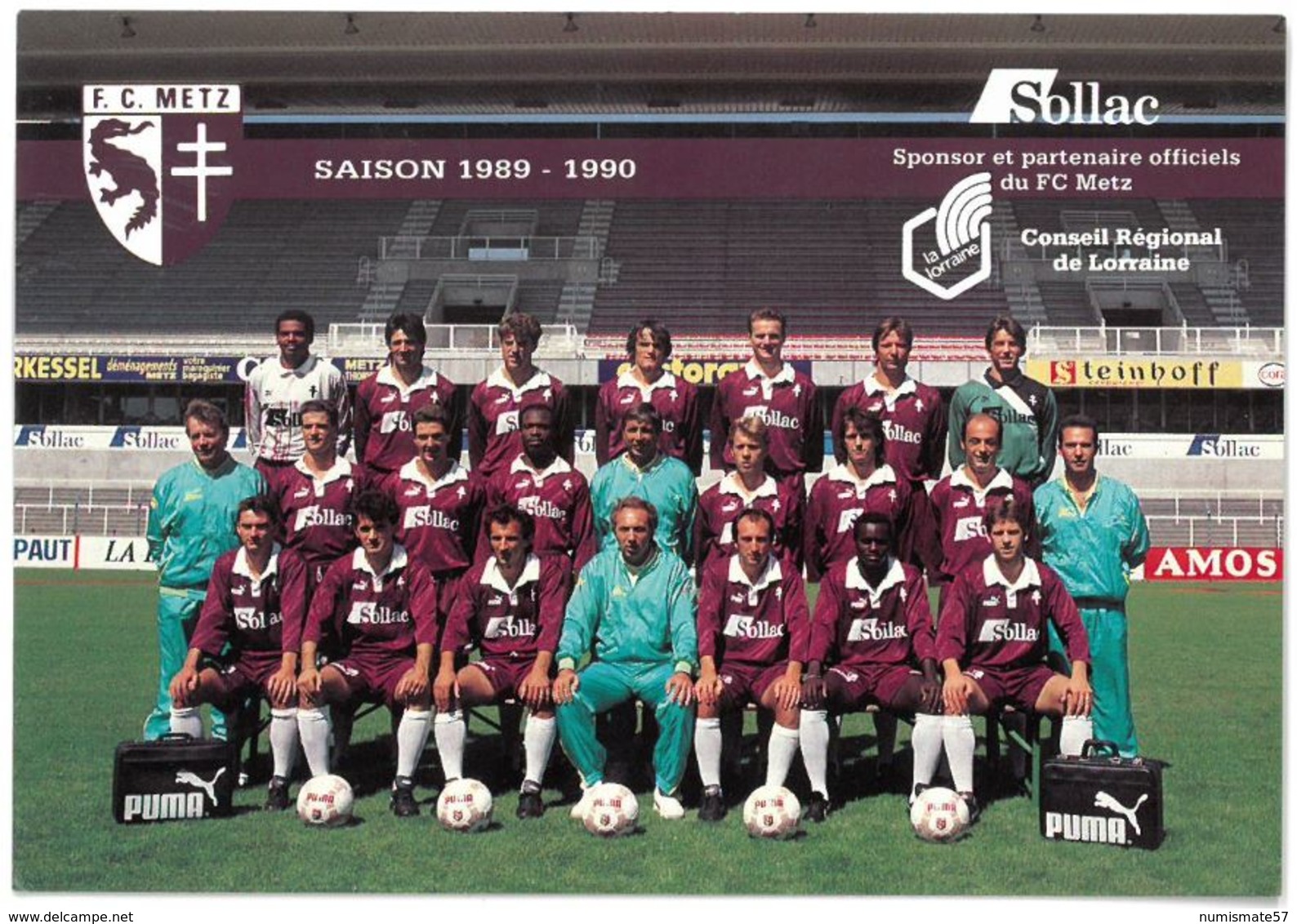 METZ - Equipe De Football - FC Metz Saison 1989 / 1990 - Metz